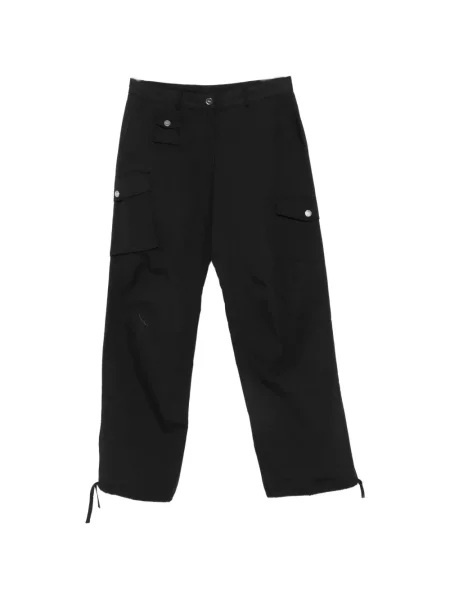 Pantaloni cargo Ganni cu cordon negru