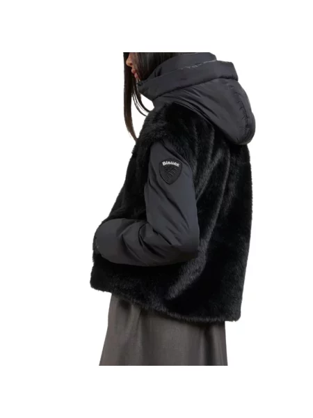 Kurtka o kroju regular fit ze sztucznego futra model JUNIPER' Blauer czarna