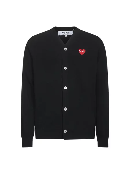 Sweter Comme Des Garcons Play wełniany w serca czarny