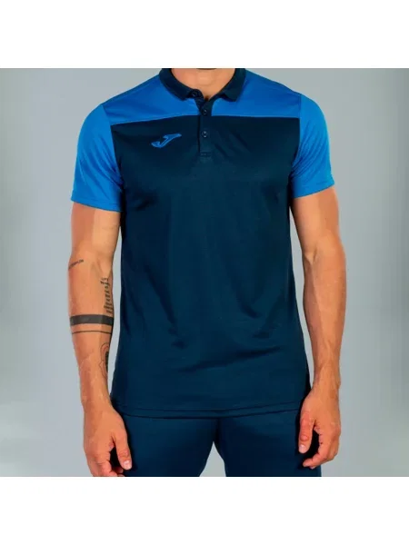 Koszulka polo do tenisa Joma Hobby II niebieska