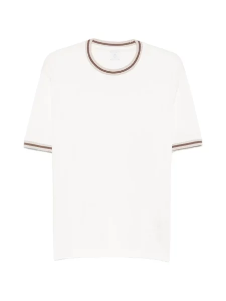 Tricou Eleventy cu dungi alb