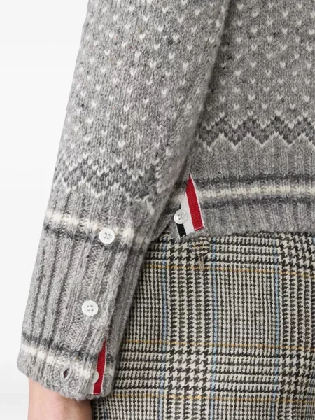 Cardigan Thom Browne cu dungi gri