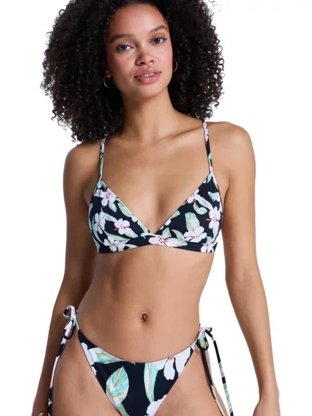 Trójkątny stanik bikini dla Kobiety PRINTED ESSENTIALS czarny