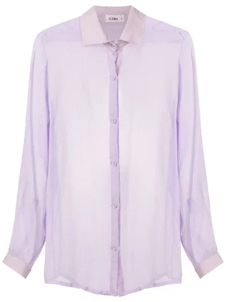 Cămașă Amir Slama de mătase transparente violet