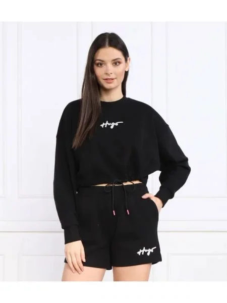 HUGO Hanorac Delive | Cropped Fit negru