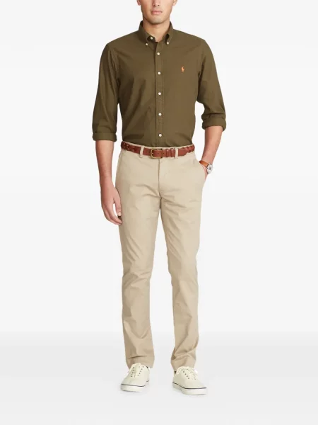 Tricou polo Polo Ralph Lauren cu glugă cu blană cu broderie roșu