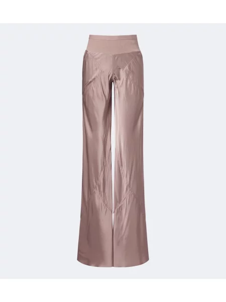 Pantaloni Rick Owens din satin roz