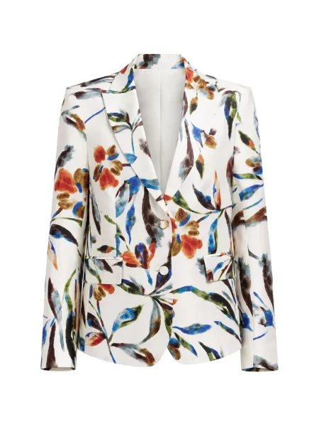 Sacou Maurizio Massimino cu model floral cu imagine cu rever alb