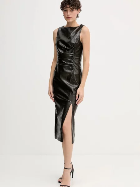 Sisley rochie midi mulată maro