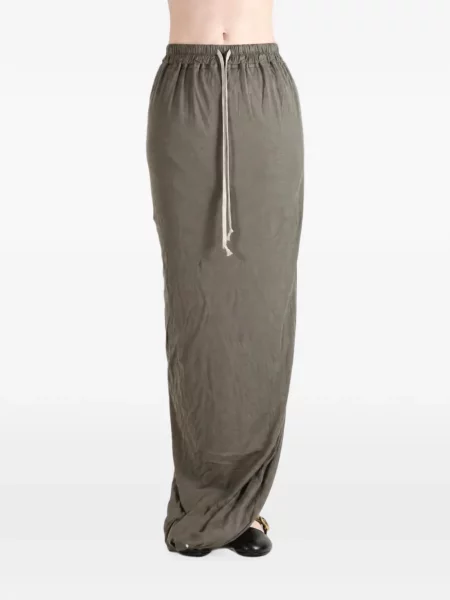 Fusta maxi Rick Owens Drkshdw cu cordon gri