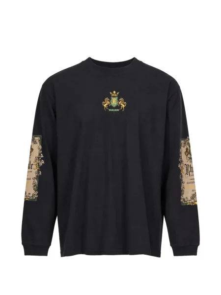 Lung tricou Rhude cu imagine negru