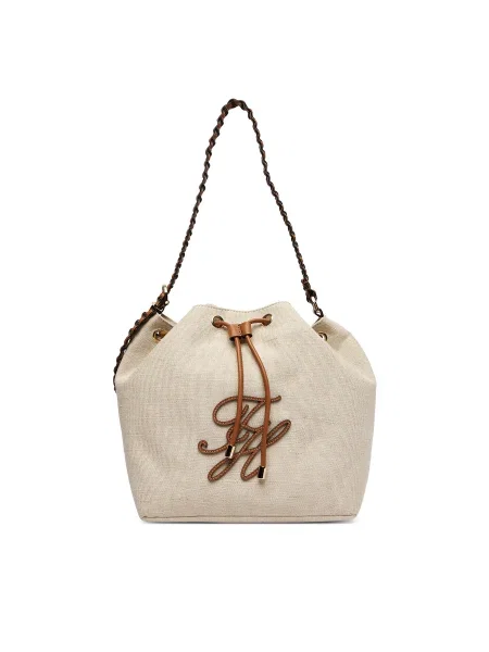 Vászon bucket táska Tommy Hilfiger bézs