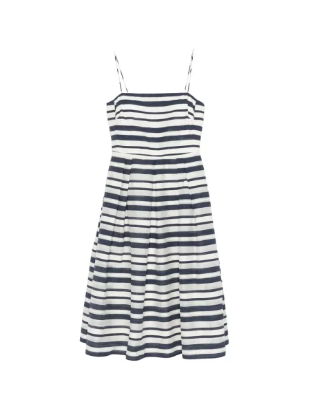 Rochie midi Lauren Ralph Lauren cu dungi până la genunchi de costum albastru