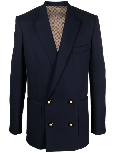 Sacou Balmain de lână albastru