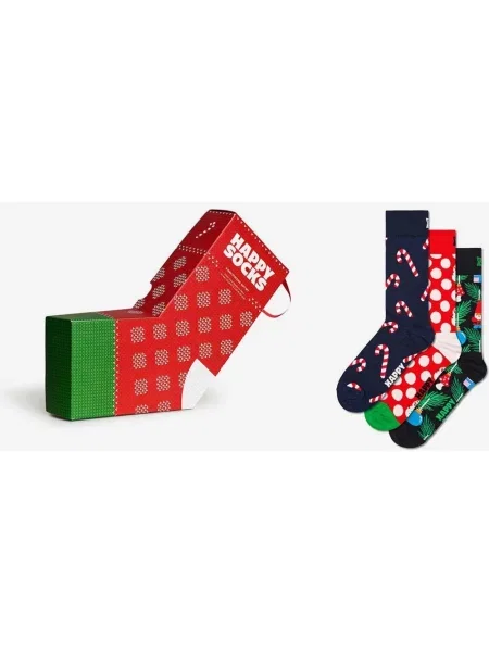 Skarpety Happy Socks X-Mas Stocking granatowy czerwony 3 pary czarny