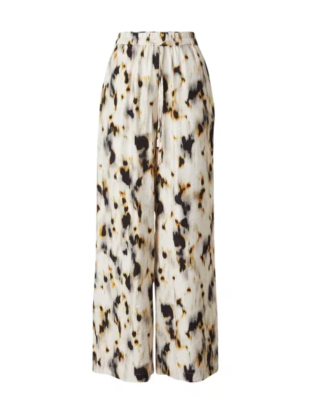 Co'couture Pantaloni Elisa ecru / galben auriu negru