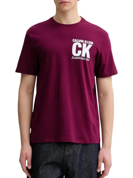 Calvin Klein Tričko cyklaménová biela