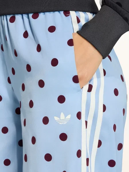 Adidas Originals Kalhoty Satin Polka Dots Wide Leg Pant tmavě modrá / tmavě červená