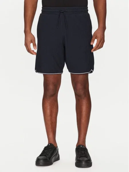 Kratke hlače iz tkanine Emporio Armani Underwear modra