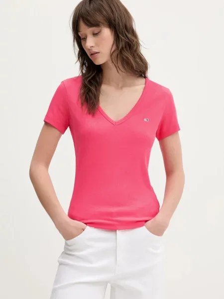 Tommy Jeans Tričko Essential ružová