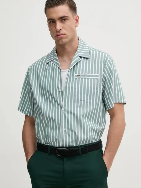 Риза Lacoste мъжка със свободна кройка зелено