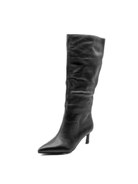 Botki Steve Madden skórzane na wysokim obcasie czarne