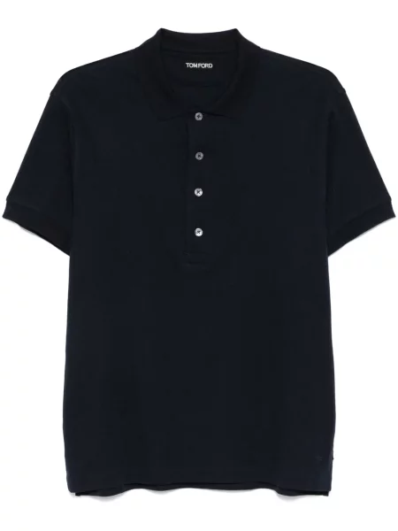 Polo Tom Ford din jerseu albastru