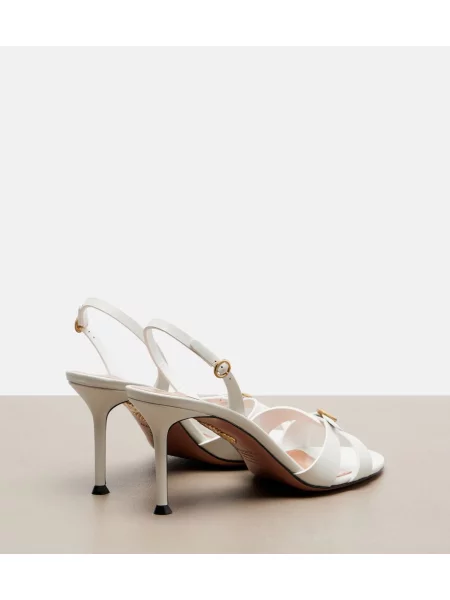 Sandale Aquazzura din piele slingback alb