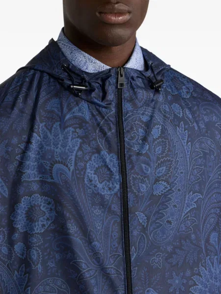 Geacă de vânt Etro cu model floral albastru