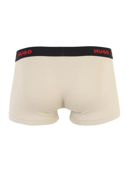 HUGO Boxerky svetlobéžová / červená čierna