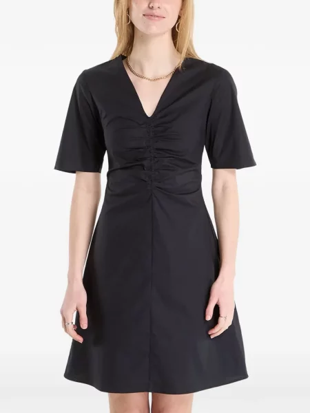 Rochie mini Samsøe Samsøe cu decolteu în V cu volane negru