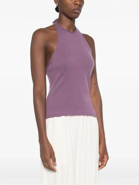 Top Christopher Esber cu gât halter violet