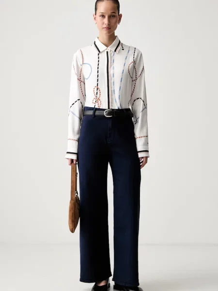 TOMMY HILFIGER Bluza temno modra / marelica bela