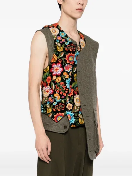 Φλοράλ γιλέκο Comme Des Garçons Homme Plus με κέντημα πράσινο