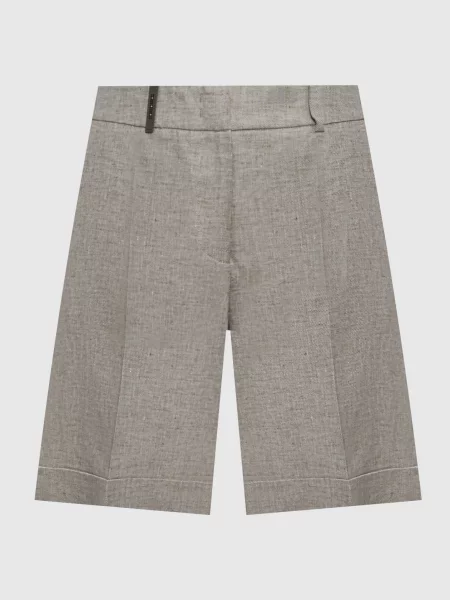 Льняные шорты Peserico коричневые
