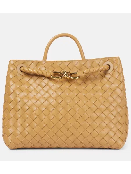 Usnjena torbica Bottega Veneta Handle rjava