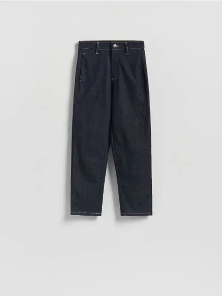 Reserved Džínsy slim chino tmavomodrá