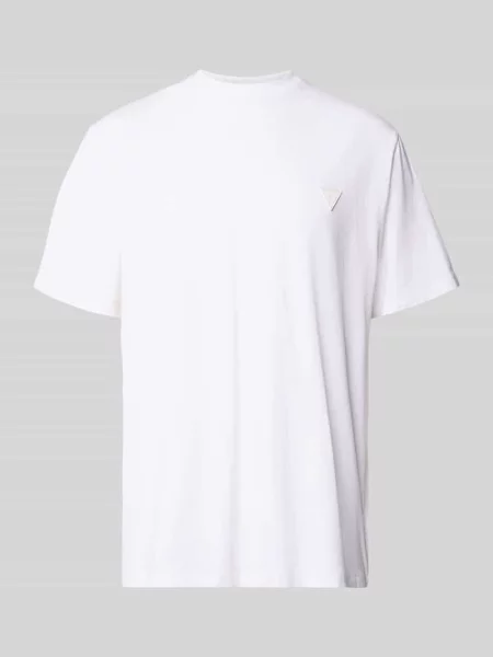 T-shirt z logo i okrągłym dekoltem Guess biała