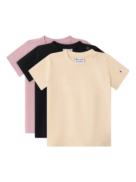 Champion Tricou fildeş / roz negru