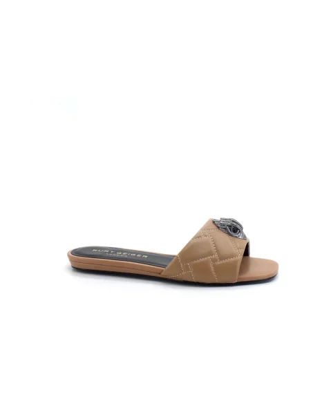 Klapki Kurt Geiger skórzane brązowe