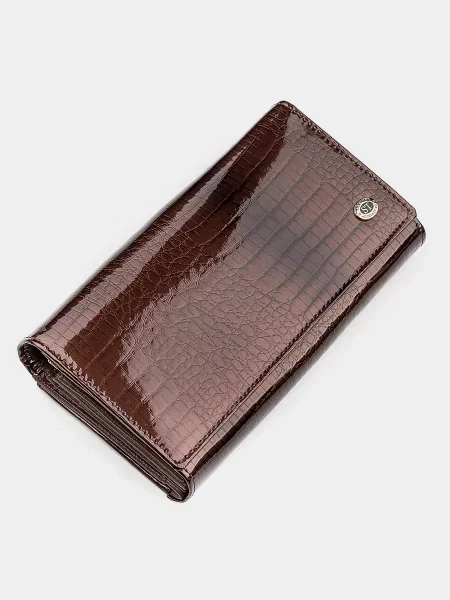 Кожаный кошелек St Leather Accessories коричневый