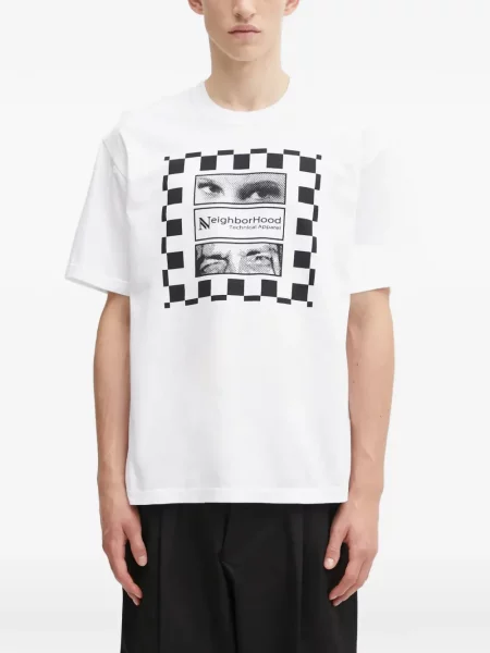Tricou Neighborhood cu imagine alb