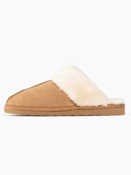 Minnetonka Pantofle Chesney Slide krémová / světle hnědá