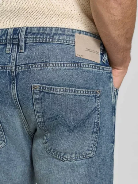 Jeansy o kroju relaxed fit z czystej bawełny Tom Tailor Denim niebieskie