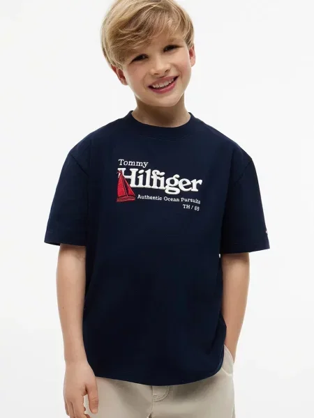 Tommy Hilfiger majica za djecu od pamuka plava