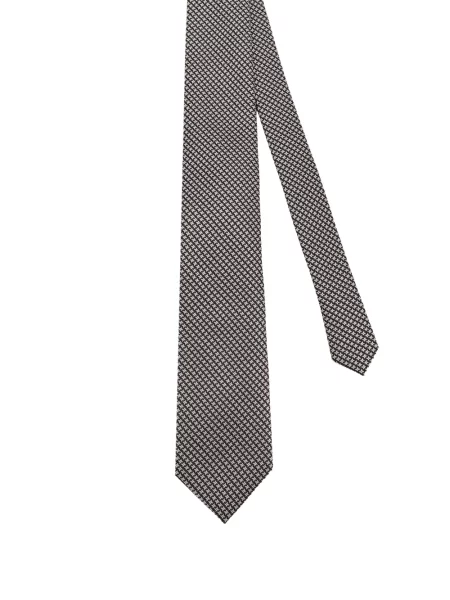 Cravată Tom Ford cu imprimeu geometric negru