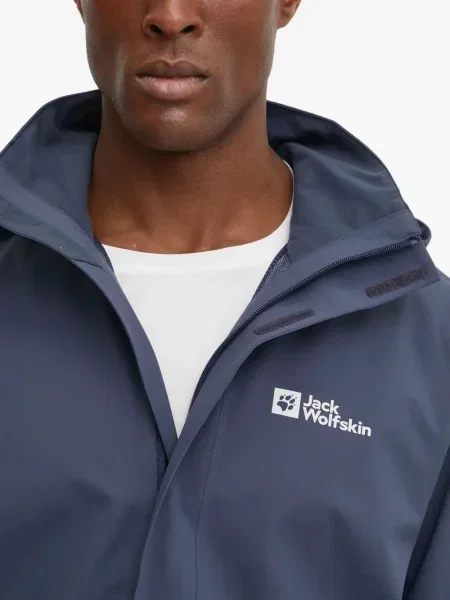 Geacă Jack Wolfskin cu glugă albastru