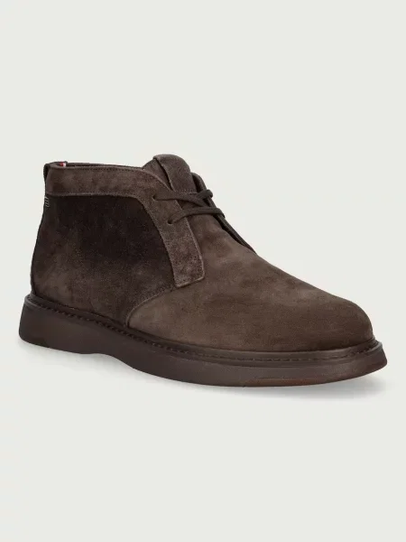 Botine Tommy Hilfiger din piele de căprioară maro