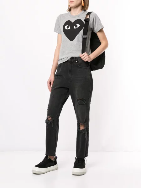 Raštuotas marškinėliai Comme Des Garçons Play pilka