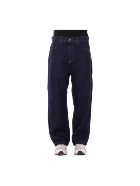 Szerokie jeansy Carhartt Wip niebieskie
